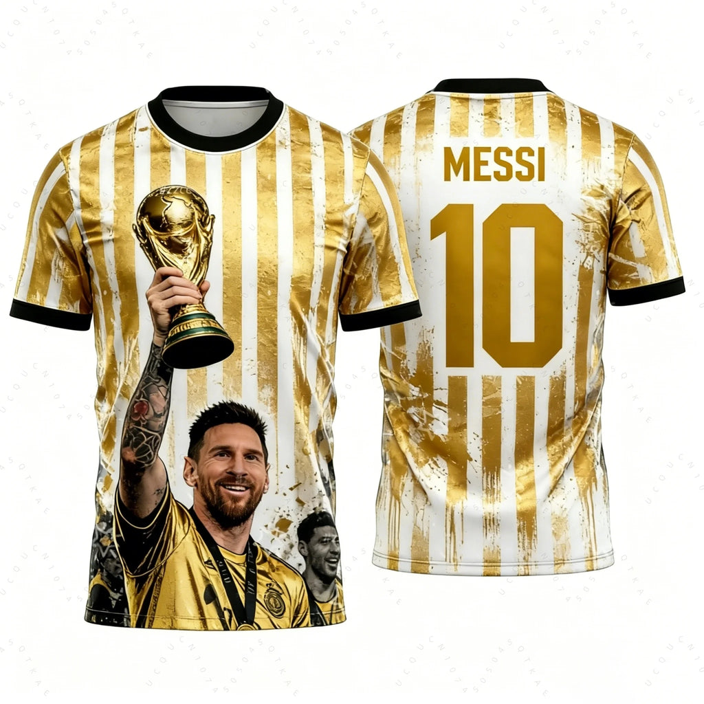 2026 Messi No. 10 Championship Football Jersey Argentina Football Fan Gifts Sports Men T-Shirt Children Clothing Tees Y2k Woman