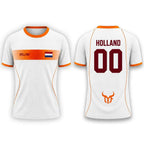 Netherlands Flag Print Football Jersey Outdoor Casual Breathable Short Sleeve Tops Summer Men Gym Sports Training Soccer T-shirt